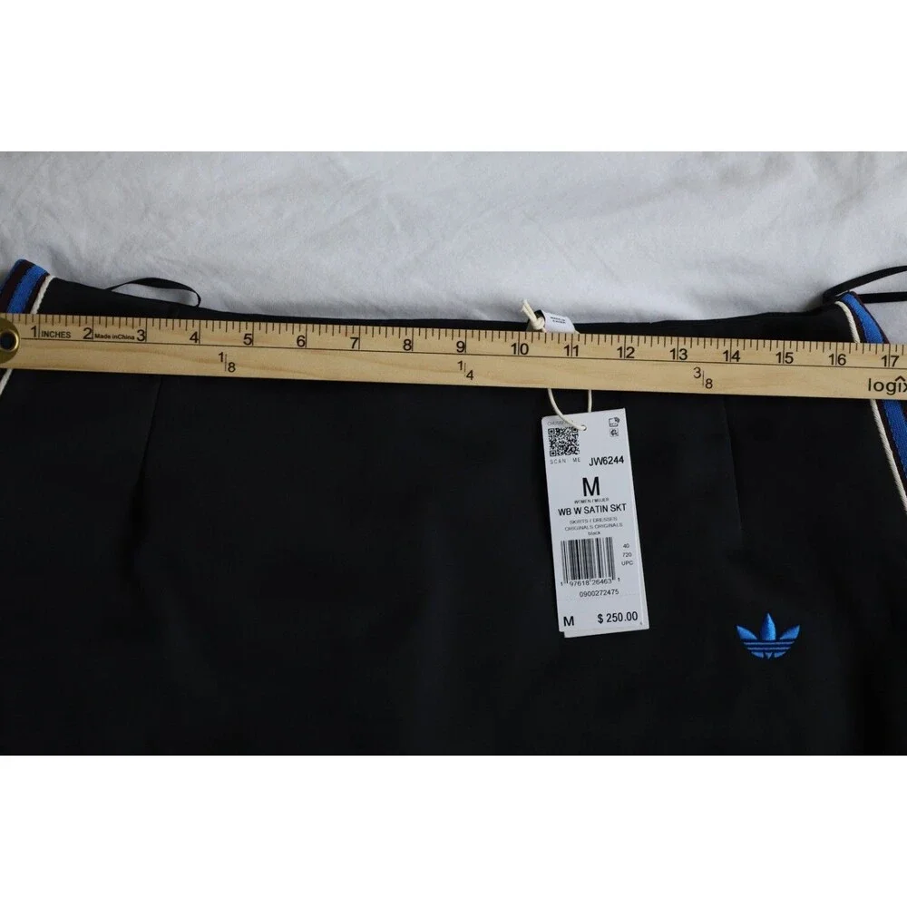 adidas x Wales Bonner Women Satin Skirt Black Size M JW6244 NWT $250